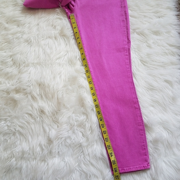 L'Agence Margot High Rise Crop Hot Pink Posey Skinny Jeans - Picture 5 of 8